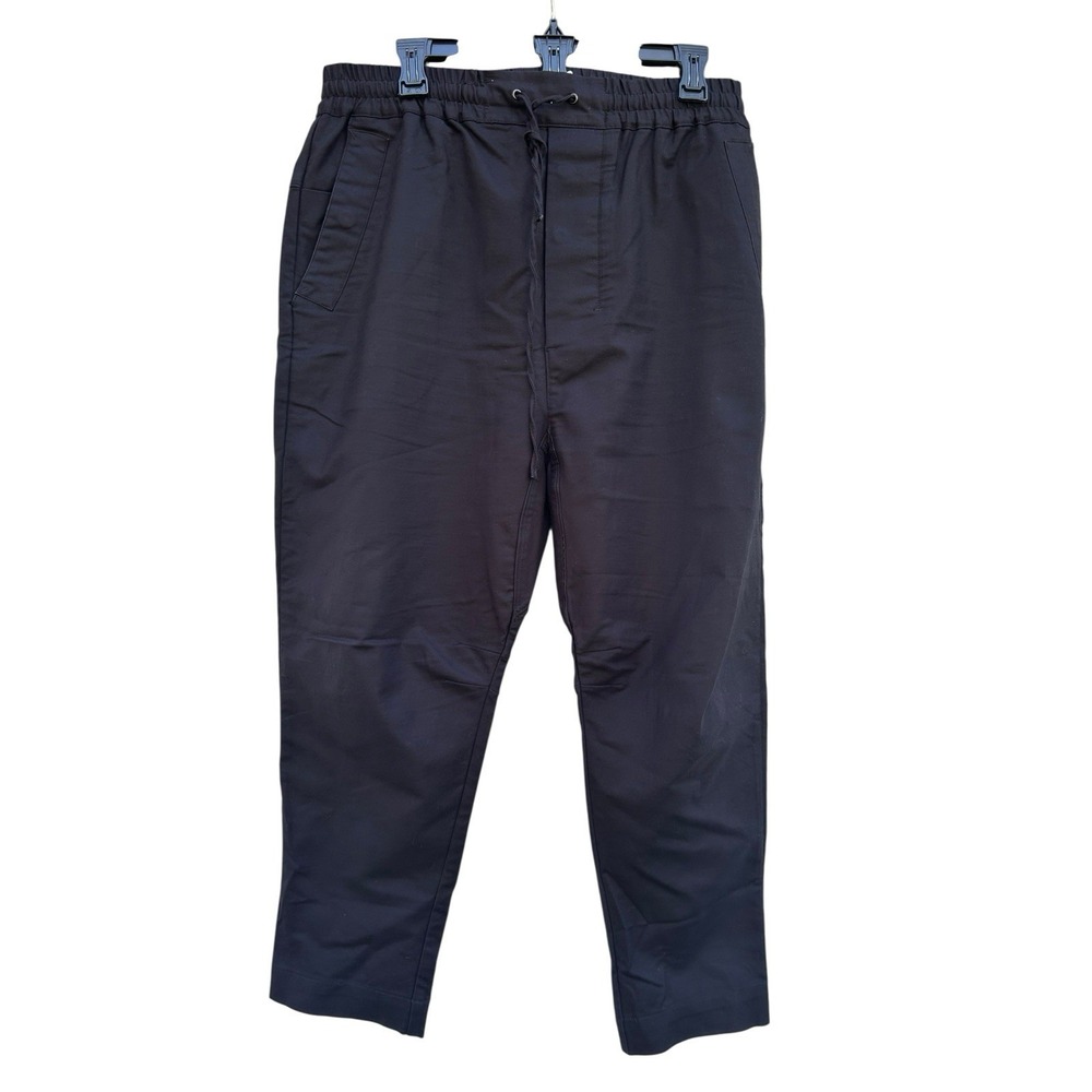 CH Carolina Herrera Mens 33 Black High Rise Tapered Chino Pants Drawstring